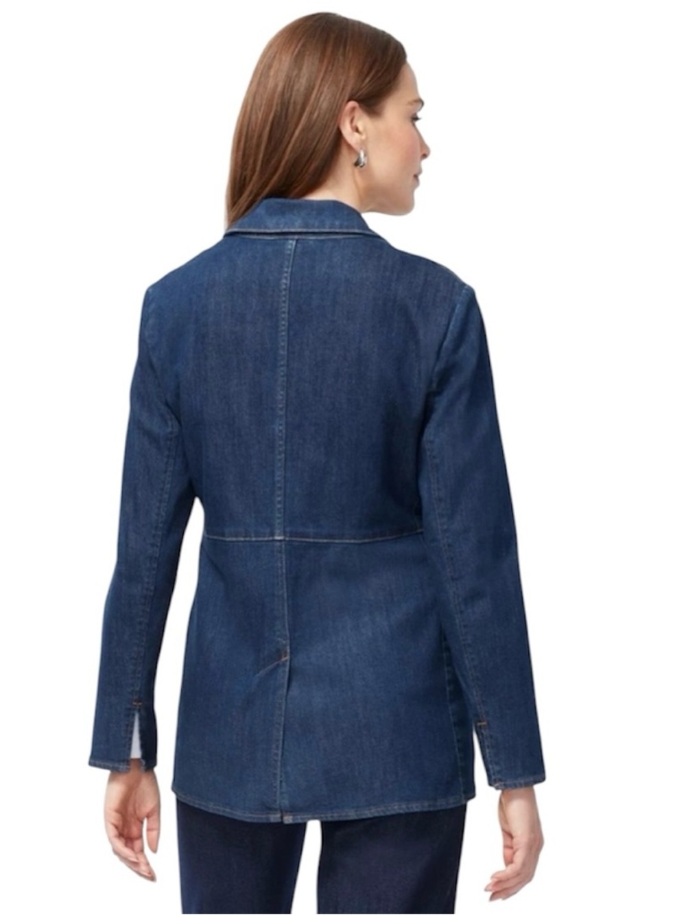 CHICO’S Dark Wash Denim Button Jacket Size 8 - Picture 2 of 10